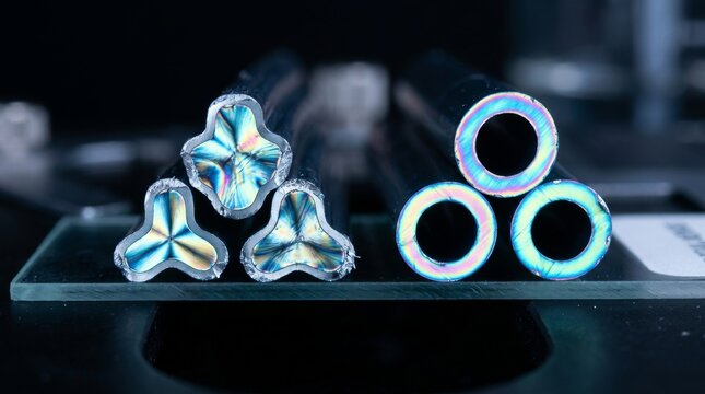 Chemical Fiber Manufacturing: Microscopic View of Synthetic Polymer Structures