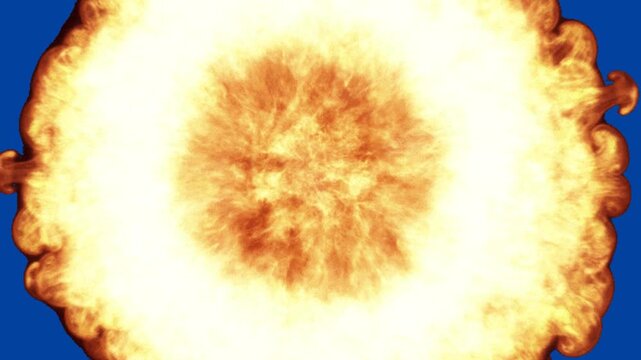 Realistic Fire Animation Blue Screen | Burning Flame VFX Motion Graphics Loop 4K