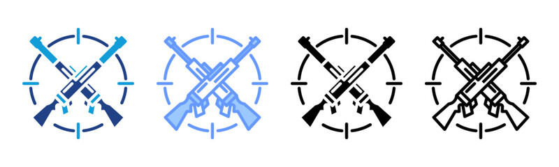 Fototapeta premium Armed Conflict icon set multiple style collection