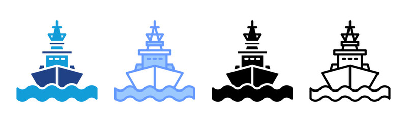 Warship icon set multiple style collection © santerabos