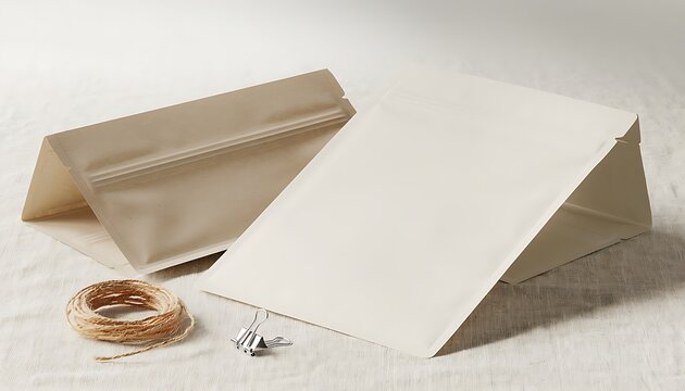 Minimalist Crafting Supplies Arrangement on Paper.