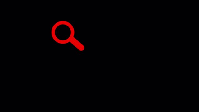 Magnifying glass search icon animation on transparent background, Analyzing completed task icon ,Successful task verification symbol animation in 4K with Alpha Channel. 