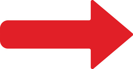 Large red arrow pointing right for direction and navigation design © SEA VIEW