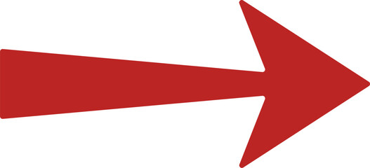 Large red arrow pointing right for direction and navigation design © SEA VIEW