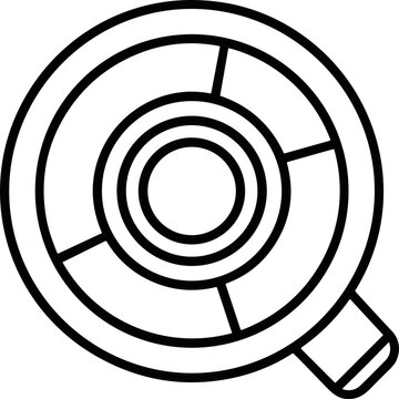 Abstract Circular Diagram with Segmented Inner Circles and Handle - Minimalist Design