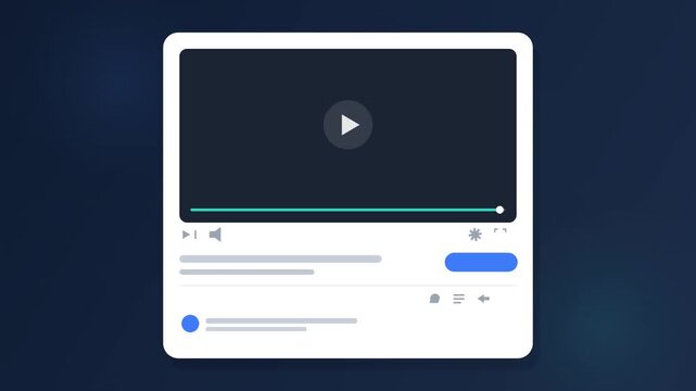Social Media Video Post Card Interface UI Mockup Animation