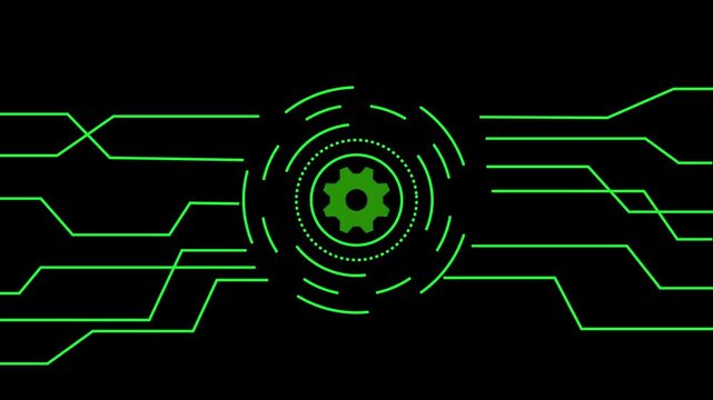 Technology multicolor AI circuit board background. Glowing neon Computer motherboard with icon , Neon AI text and circuit lines icon animation . MK ANIMATION ...