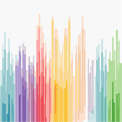 Obraz premium Rainbow vertical glitch stripes abstract art background