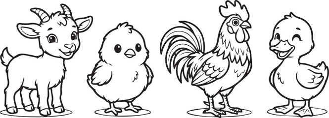 Four_cartoon_farm_animals_colori © Sohel