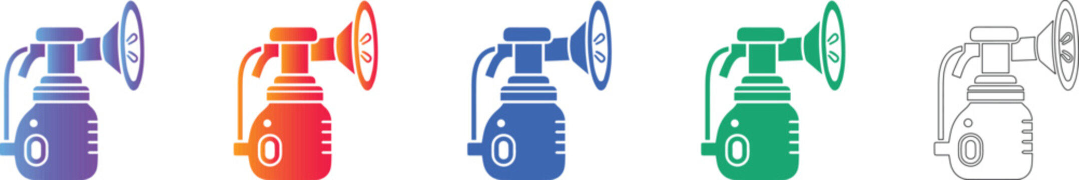 Maternity Breast Pump Icon Set