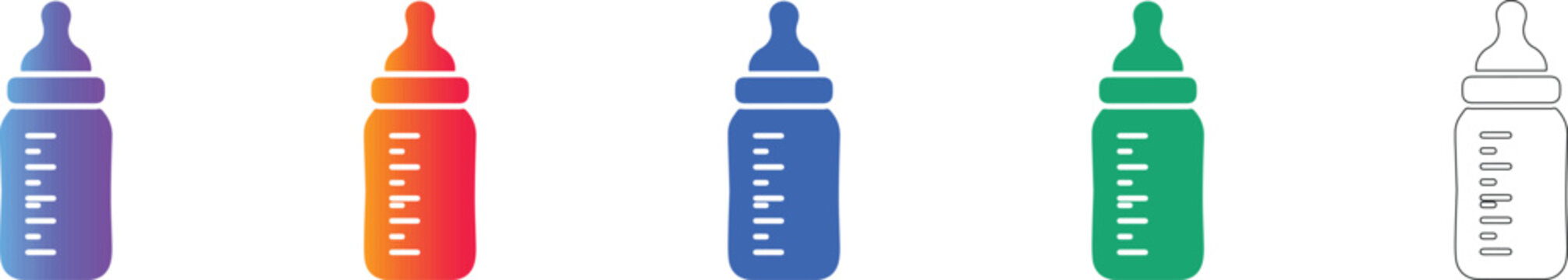 Infant Feeding Bottle Medical Icons