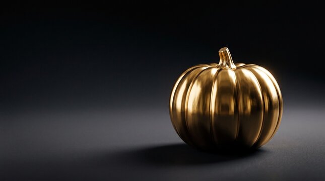 Golden pumpkin elegant halloween decoration for autumn and festive celebrations