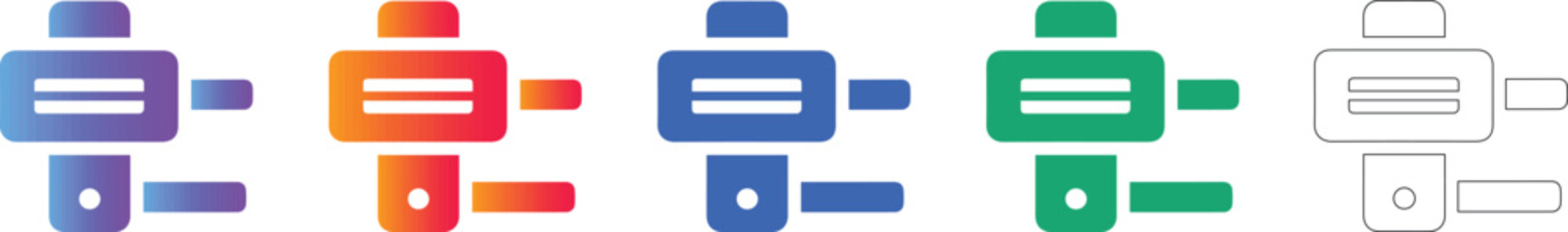 Abstract Digital Node Link Icon Set