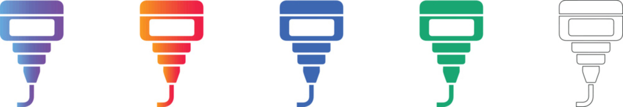 Technical Sensor Probe Icon Set