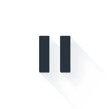 Simple Pause Button Icon with White Background