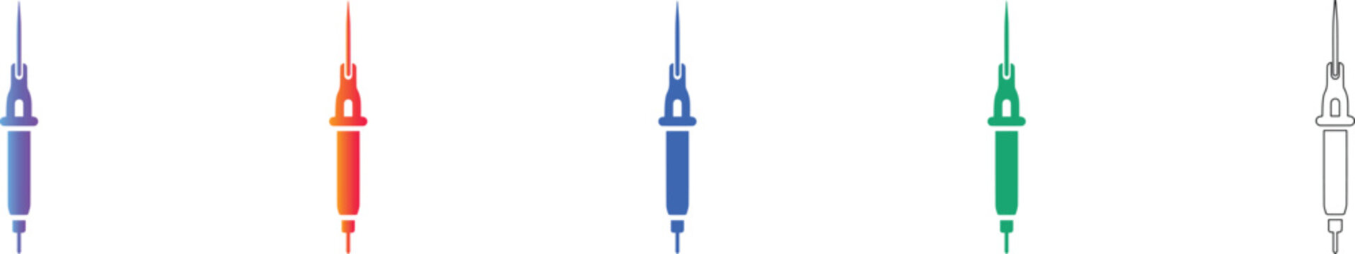 Medical Needle and Syringe Icons