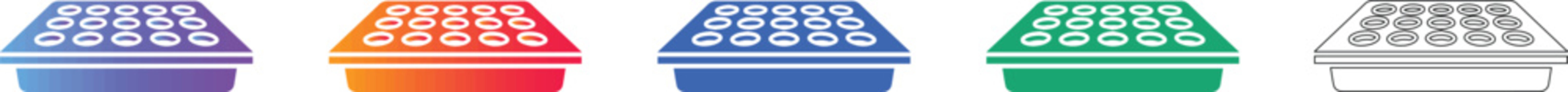Sample Collection Tray Icon Set