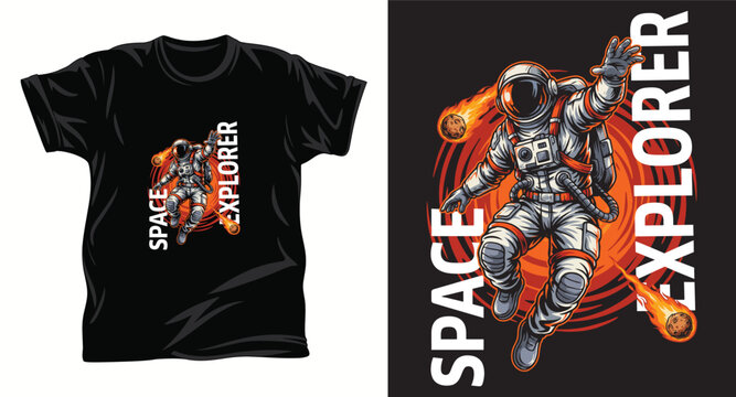 Sci Fi graphic vector t shirt design print.