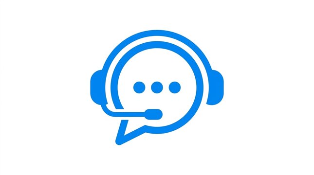 Customer Support Chatbot Icon with Headset