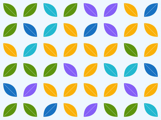 Fototapeta premium Colorful Leaf Shapes Nordic Pattern Design