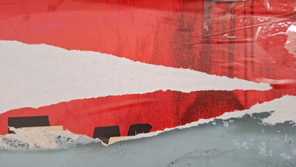 Naklejka premium Old and weathered paper, torn and ripped street poster background, messy art collage