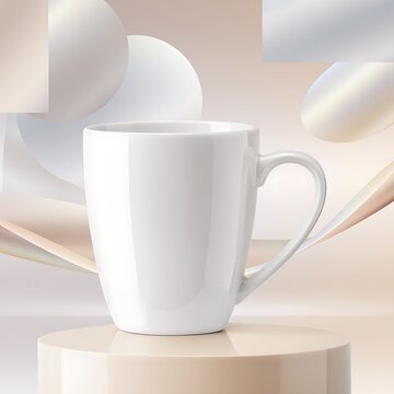 MinimalistWhiteCeramicMugOnModernStand.