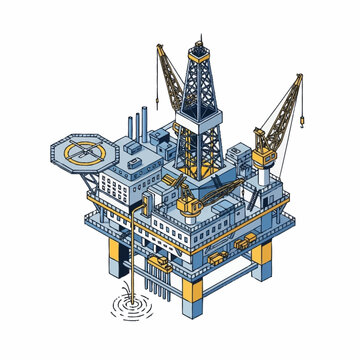 Offshore Oil Rig Platform Structure.