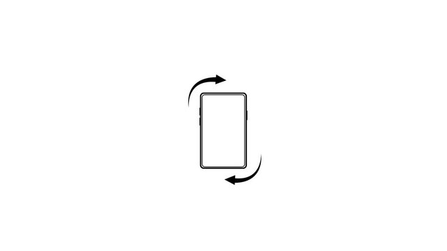 Phone rotation icon animation with device orientation symbol. Mobile screen rotation icon for portrait and landscape view. Smartphone rotate indicator for interface and display orientation.