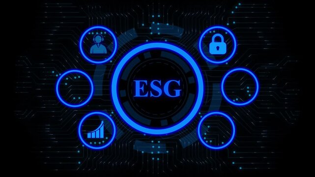 Futuristic digital circuit board with glowing blue neon circles and data , Abstract technology grid and electronic information flow, Smart machine learning and innovation design background.