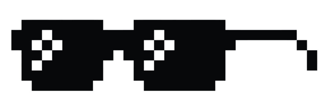  Pixel Sunglasses Meme Glasses Icon Vector Representing Deal With It Internet Culture