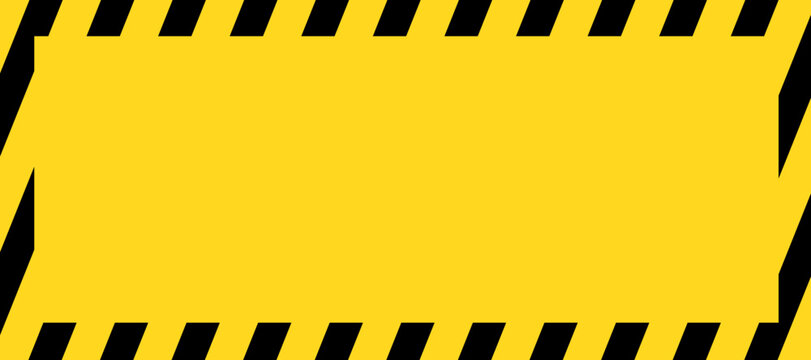 Background with caution tape print. Alert, traffic, stop or safety sign. Hazard, restricted, forbidden or warning banner. Construction work zone or crime scene banner. Vector flat illustration.