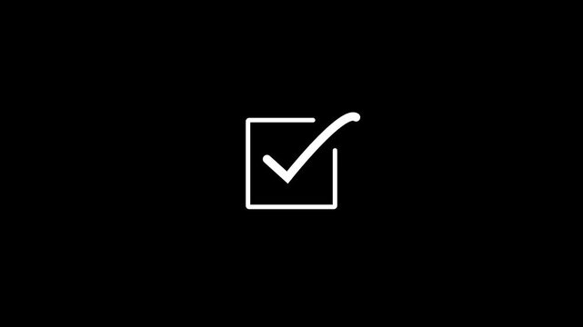 Check mark tick mark right check icon approval success. Tick mark confirm animation verify complete approved select. Check sign yes icon success approval animation. Tick mark icon animation.
