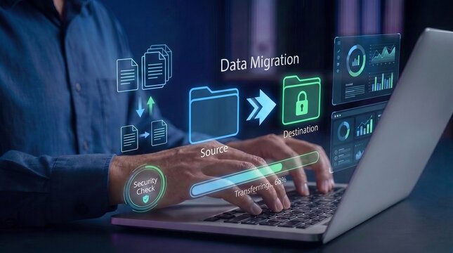 Secure Data Migration And Enterprise Information Transfer System For Cloud Integration, Digital Workflow Automation, Information Governance, And Corporate Cyber Security Compliance Strategy