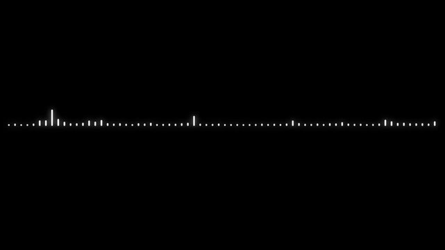 Abstract audio waveform animation for sound driven visuals. Digital frequency spectrum reacting to music and voice input. Modern audio visualization element for media editing and motion design.
