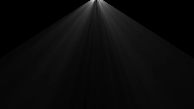 Focused light beam animation spreading from a single source. Soft ray motion creating depth and atmospheric glow. Dramatic lighting overlay for cinematic scenes transitions and storytelling.