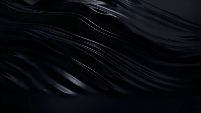 ​Smooth black fluid surface with premium light reflections for tech branding
