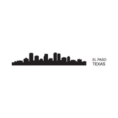 Obraz premium El Paso Texas skyline silhouette against a white background