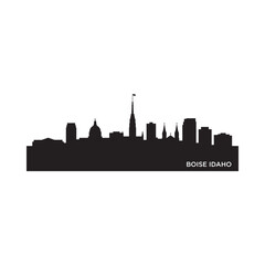 Fototapeta premium Boise Idaho city skyline silhouette against a white background