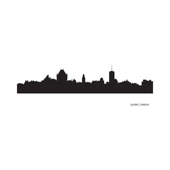 Fototapeta premium Quebec city skyline silhouette against a white background