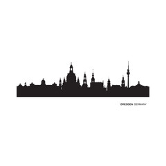 Dresden germany skyline silhouette against a white background © MdZamal