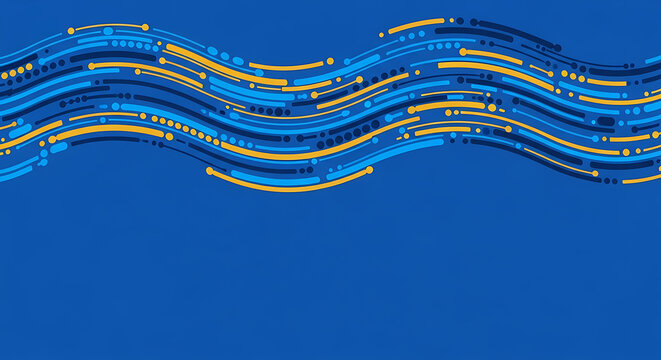 Abstract technology background with glowing blue and yellow digital wave data streams technology background abstract connectivity futuristic information