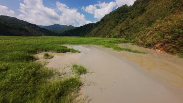 Aerial View of a Dam in Benguet, Philippines