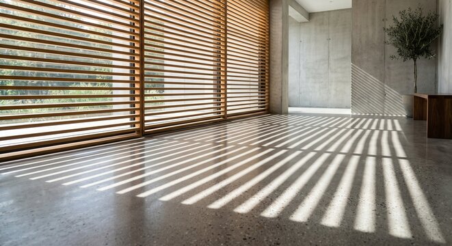 선과 빛의 대비가 만들어내는 미니멀하고 추상적인 분위기의 현대 건축 실내 배경
Minimalist and abstract modern architectural background created by the contrast of light lines and planes