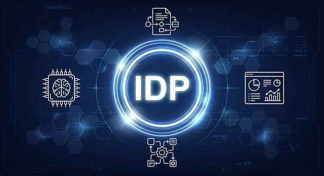 IDP intelligent document processing software, software utilizes machine learning, natural language processing, and optical character recognition to automate the extra vector 
