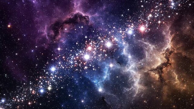 Deep space nebula with vibrant stars and cosmic dust clouds