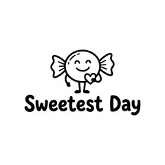 Fototapeta premium Sweetest day cute candy character holding a heart