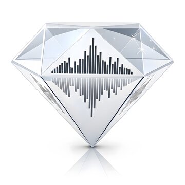 Audio sound wave frequency inside diamond gemstone with frequency gemstone waveform abstract equalizer spectrum broadcast