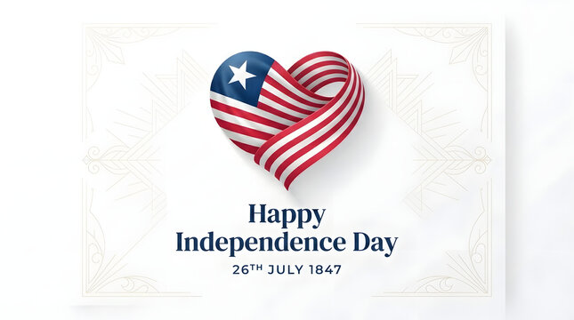 Liberia independence day celebration heart shape flag symbol with independence national patriotic celebration liberian sovereignty patriotism government