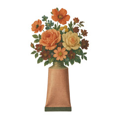 Fototapeta premium PNG Vintage floral bouquet illustration