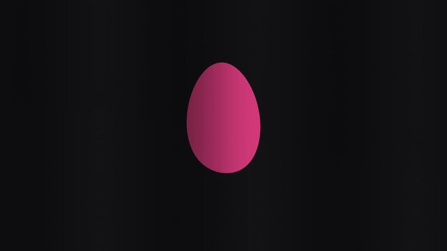 Colorful egg on black background with smooth rotation